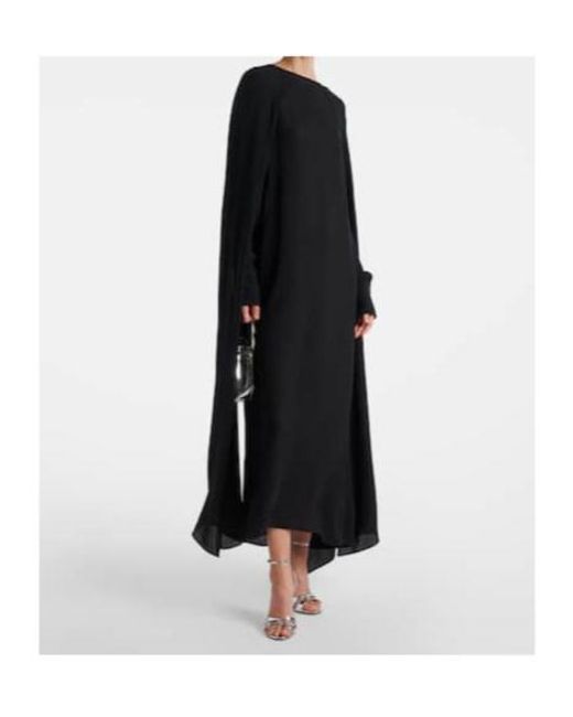 Plan C Black Georgette Midi Dress