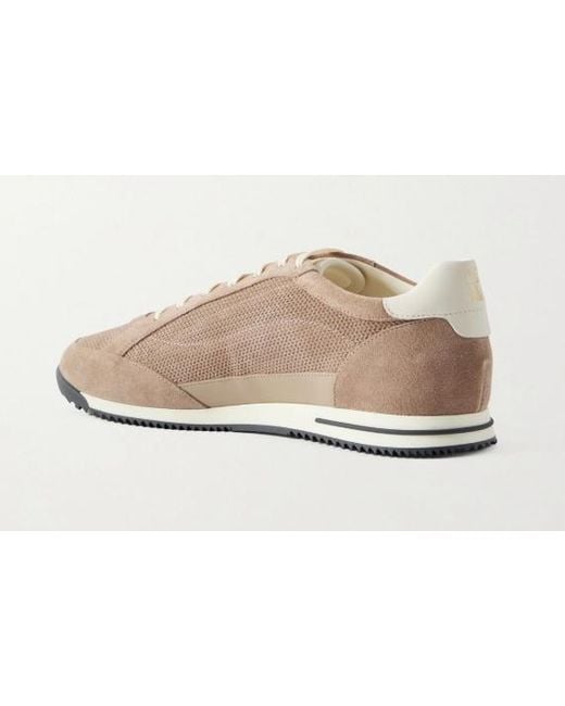 Brunello Cucinelli Brown Low Top Lace Up Sneakers for men