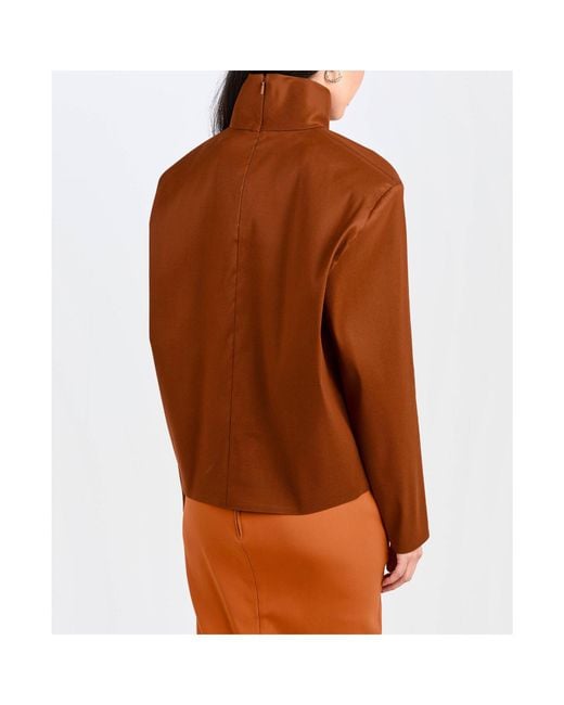 Saint Laurent Brown Solid-Color Versatile Tops
