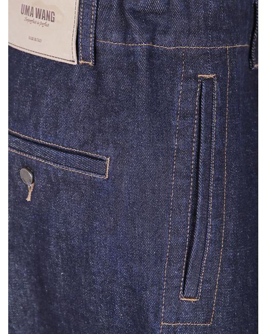 Uma Wang Blue Drawstring Jeans for men