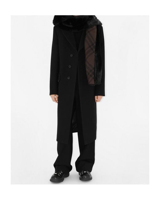 Burberry Black Hooded Wraparound Style Faux-Fur Scarf for men