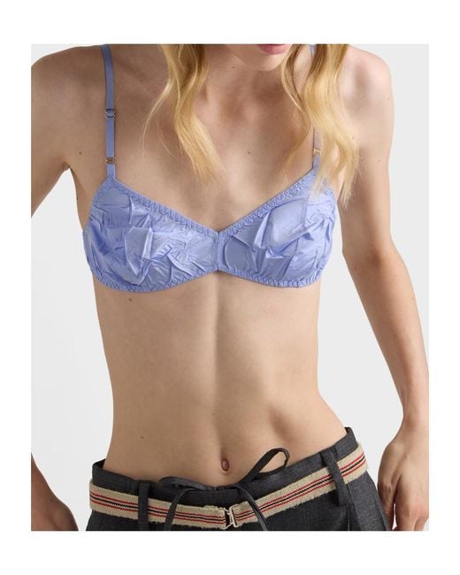 Prada Blue Taffeta Bra
