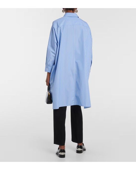 Jil Sander Blue Striped Cotton Poplin Shirt