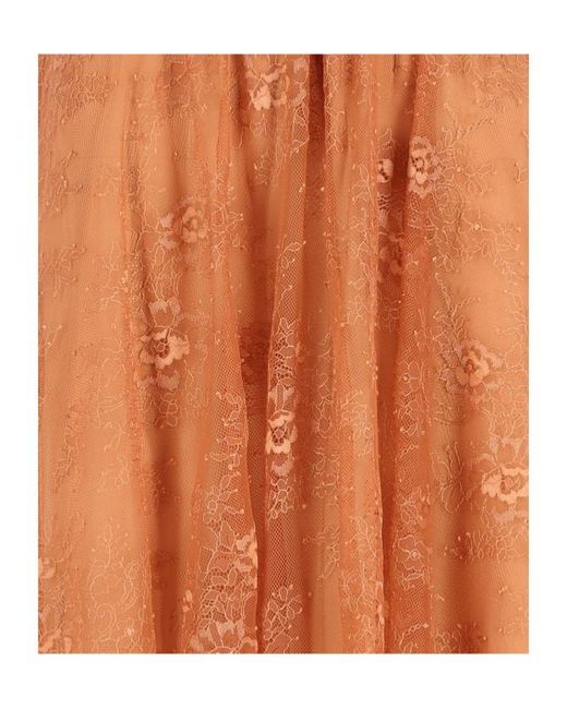 Forte_forte Orange Chantilly Lace Long Skirt
