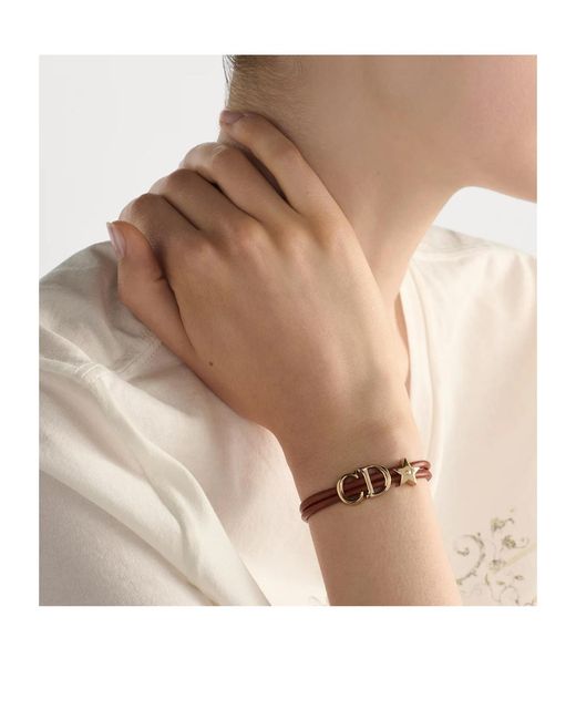Dior Metallic Saddle Leather Bracelet