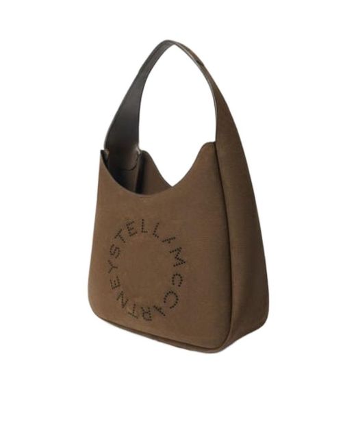 Stella McCartney Brown Logo Hobo Shoulder Bag