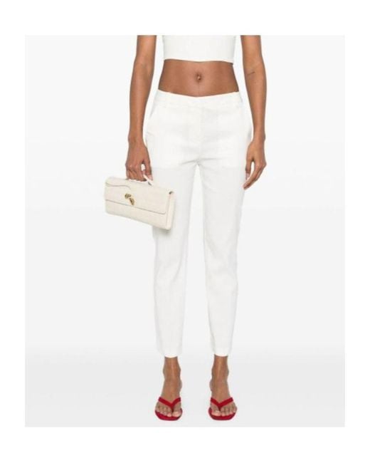 Pinko White Bello Trousers