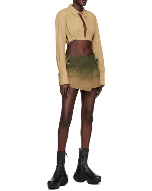 Dion Lee Green Cropped Elasticated Shirt