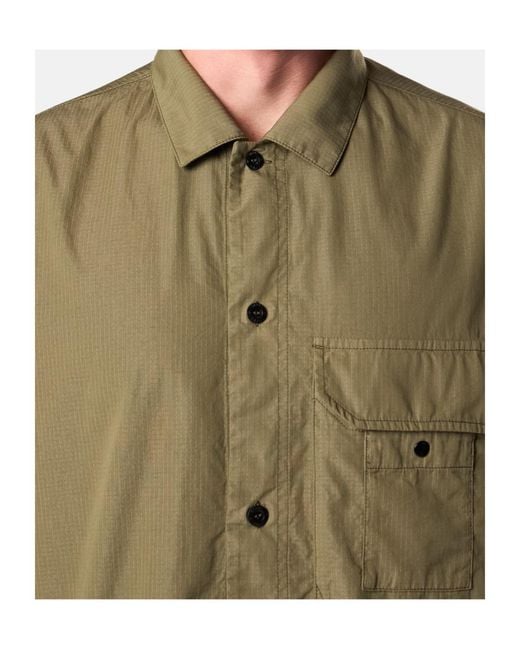 Stone Island Green Buttoned Patch Pocket Shirt for men