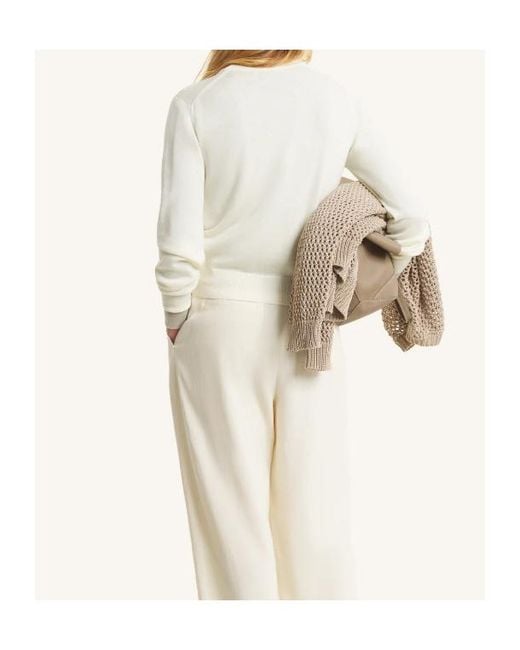 Maison Kitsuné White Maison Kitsuné Fox Embroidered Knitted Sweater