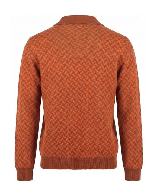 Drumohr Brown Long-Sleeved Sweater for men