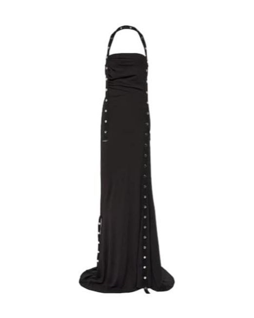 The Attico Black Jersey Maxi Dress