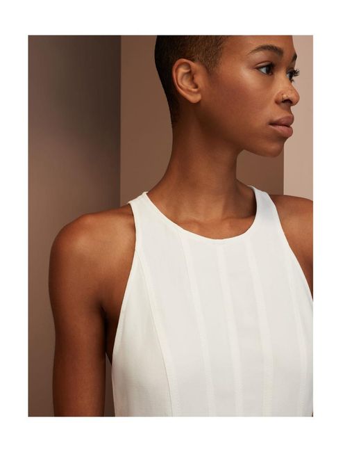 Brunello Cucinelli White Sleeveless Crewneck Dress
