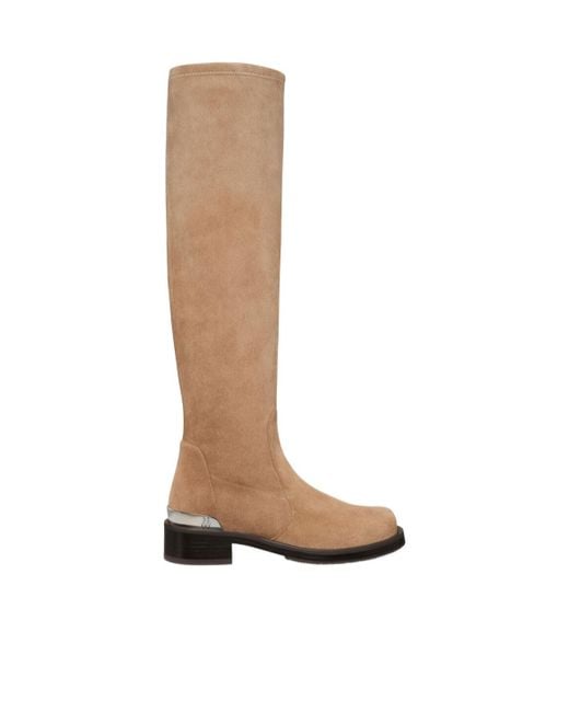 Stuart Weitzman White Mercer Bold 40Mm Suede Boots