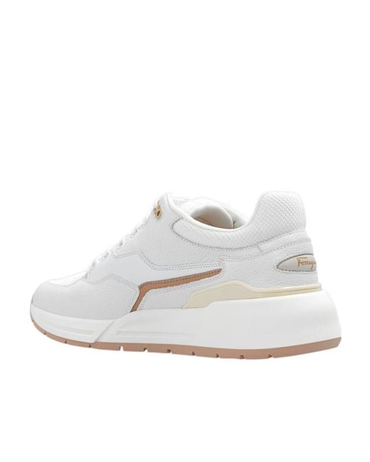 Ferragamo White Ferragamo Cosma Low -Top Sneakers