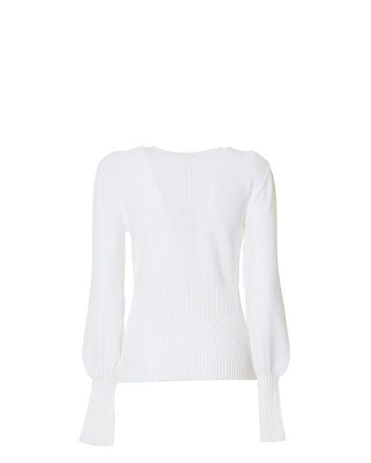 Alberta Ferretti White Round Neck Sweater