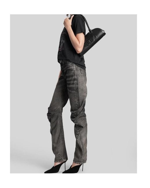 DIESEL Gray D-Twisty-Fsj Logo Patch Jeans