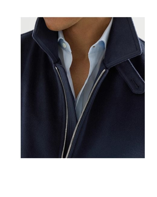 Brunello Cucinelli Blue Stand-Collar Zip Jacket for men