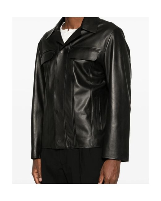 Lardini Black Pressed Stud Fastened Jacket for men