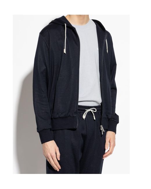 Eleventy Blue Classic Zip-Up Hoodie for men
