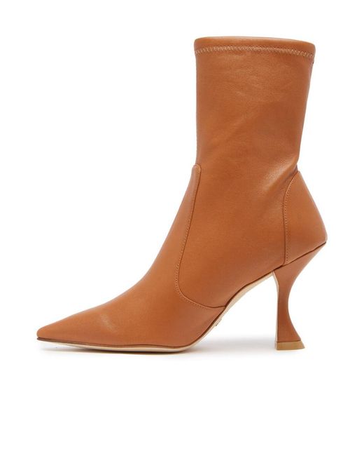 Stuart Weitzman Brown Pointy Thin-Heeled Boots