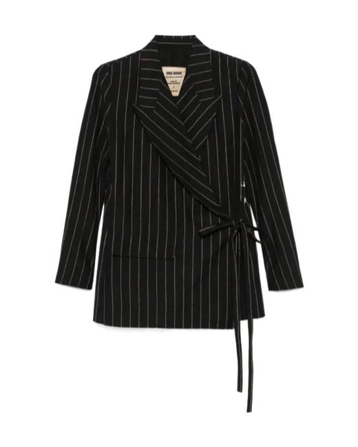 Uma Wang Black Striped Suit Jacket