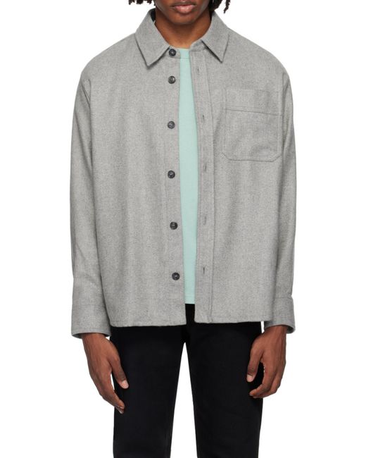 A.P.C. Gray Button-Down Patch-Pocket Shirt for men