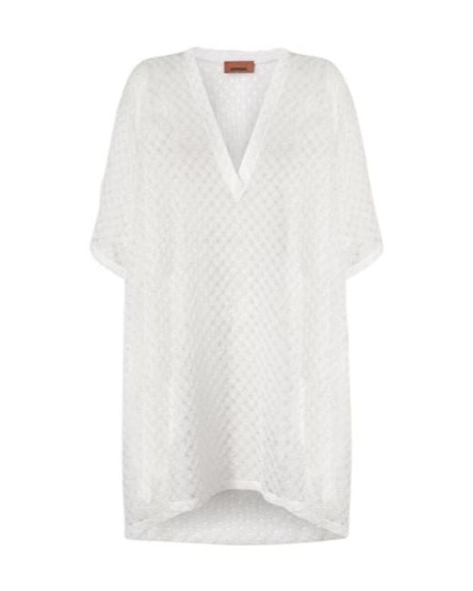 Missoni White Short Caftan Cover-Up