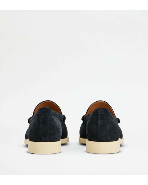 Tod's Blue Topstitching Penny Loafers for men