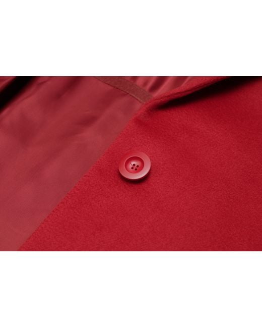 Max Mara Red Single-Breasted Medium-Length Coat