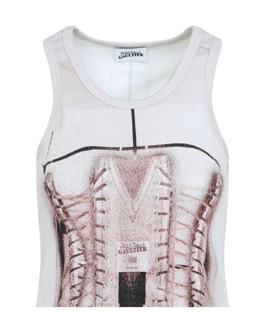 Jean Paul Gaultier Purple Trompe Loeil Tank Top