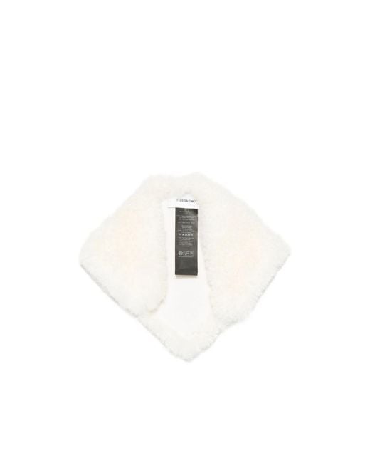 Yves Salomon White Shearling Scarf