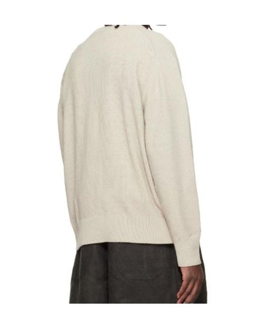 Song For The Mute White Crew-Neck Knit Sweater for men