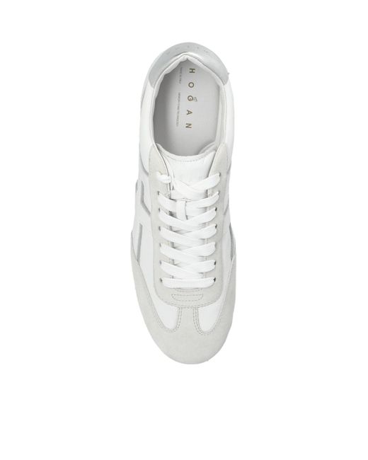 Hogan White Olympia Side H Patch Sneakers