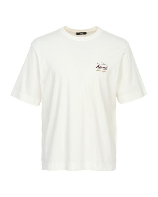 Herno White Short-Sleeved T-Shirt for men