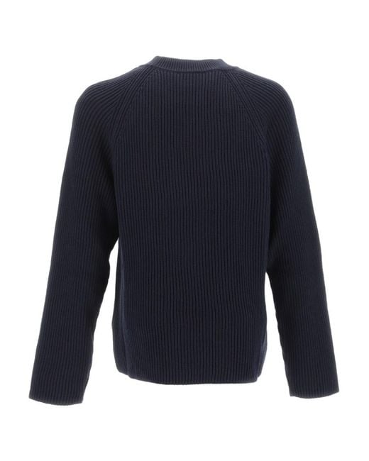 AMI Blue Ami Crewneck Knitted Jumper for men