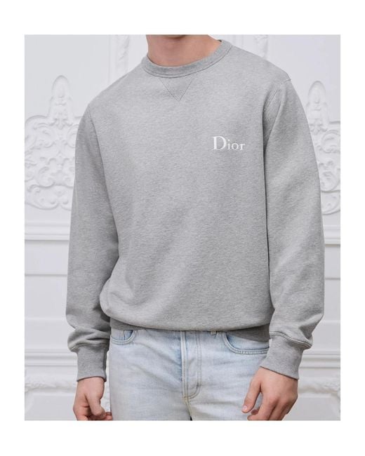Dior Gray Sweatshirt With Embroidery, Relaxed Fit for men
