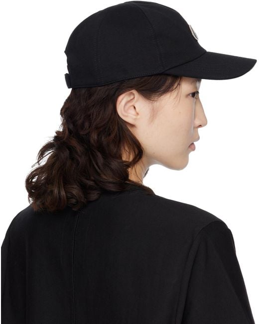 Moncler Black Moncler Rick Owens Logo Embroidered Baseball Cap for men