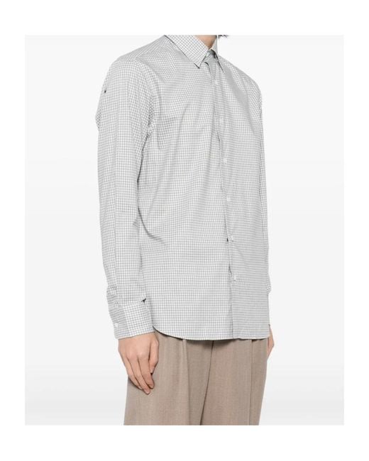 Brioni White Checked Shirt for men