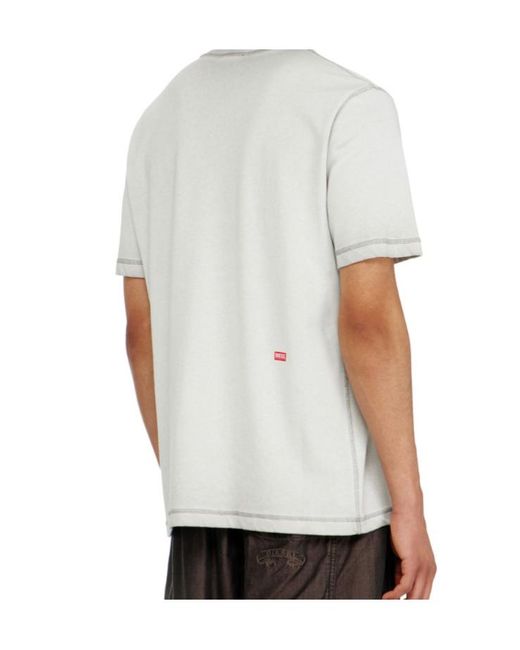 DIESEL White T-Rawjust-Aa1 Crewneck T-Shirt for men