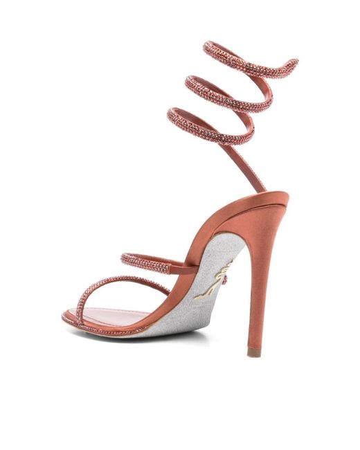 Rene Caovilla Pink René Caovilla Embellished Heeled Sandals