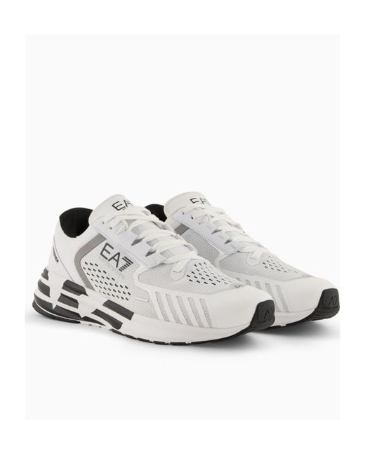EA7 White Laced Sneakers for men