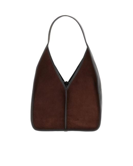 Hereu Brown Knot-Detailed Hobo Shoulder Bag