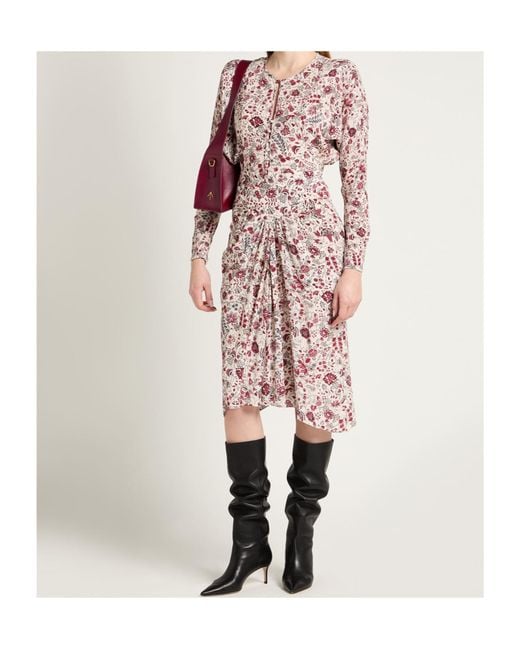 Isabel Marant Red Floral Pattern Dress