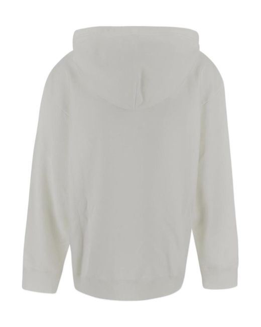 MM6 by Maison Margiela Gray Logo-Embroidered Drawstring Hoodie