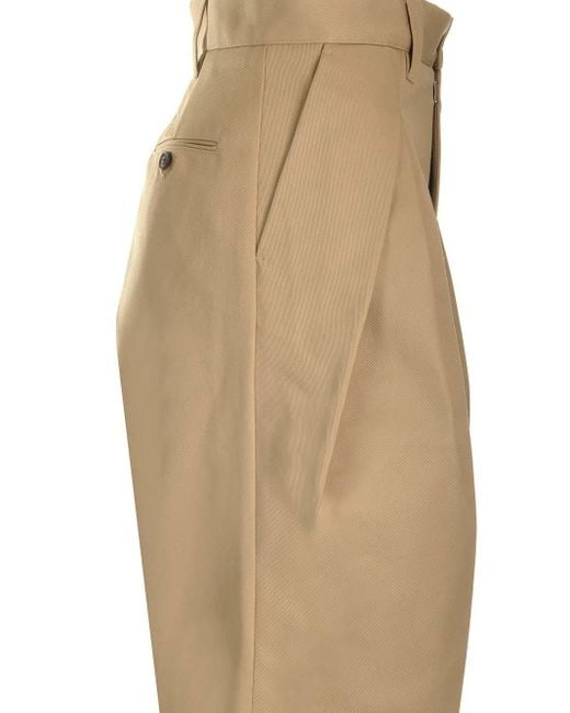 Maison Margiela Natural Plated Wide-Leg Pants