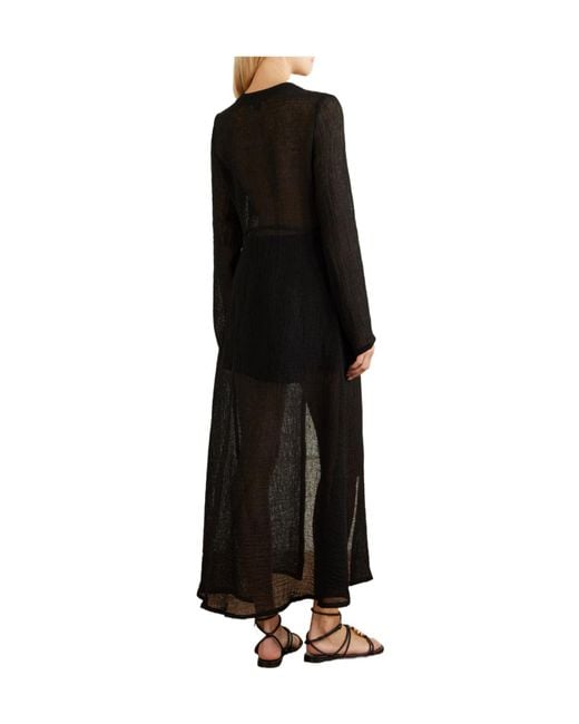 LeKasha Black Linen Maxi Dress