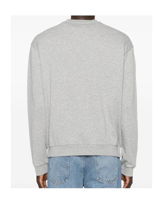Emporio Armani Gray Graphic-Print Crew-Neck Sweatshirt for men
