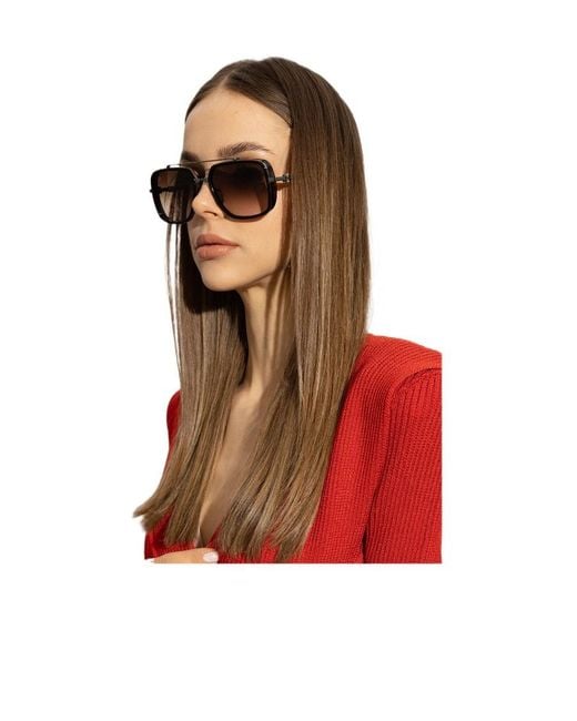 Balmain White Eyewear Pilot Frame Officier Sunglasses for men