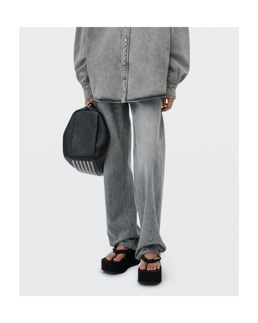 Alexander Wang Gray Shadow Pocket Mid-Rise Relaxed Jean